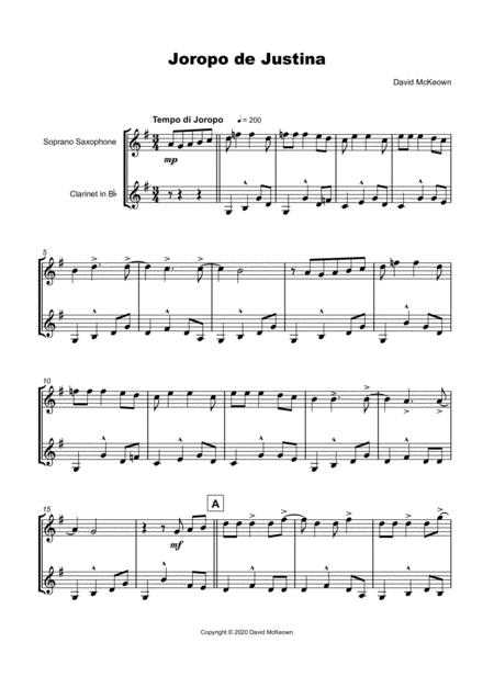 Joropo De Justina For Soprano Saxophone And Clarinet Duet Page 2