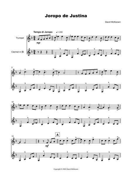 Joropo De Justina For Trumpet And Clarinet Duet Page 2