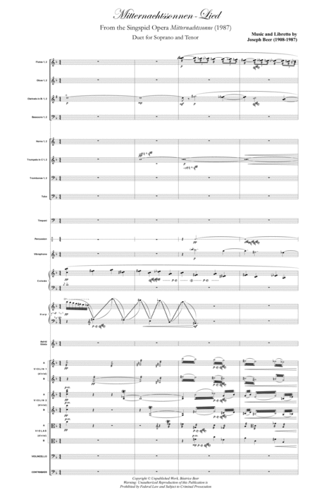 Joseph Beer Mitternachtssonne Lied Soprano Tenor Duet From The Opera Mitternachtssonne 1987 Page 2