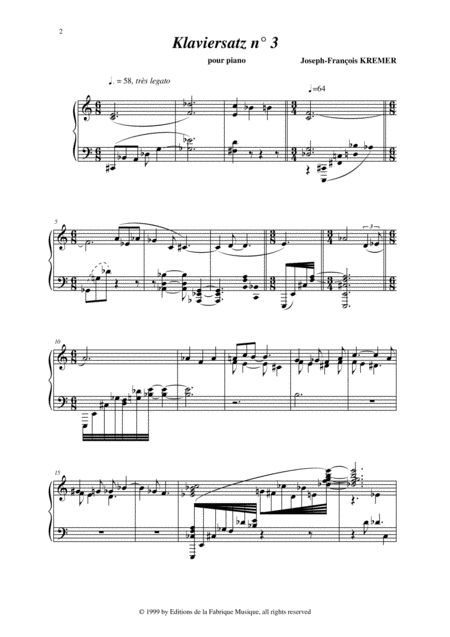 Joseph Franois Kremer Klaviersatz No 3 Page 2