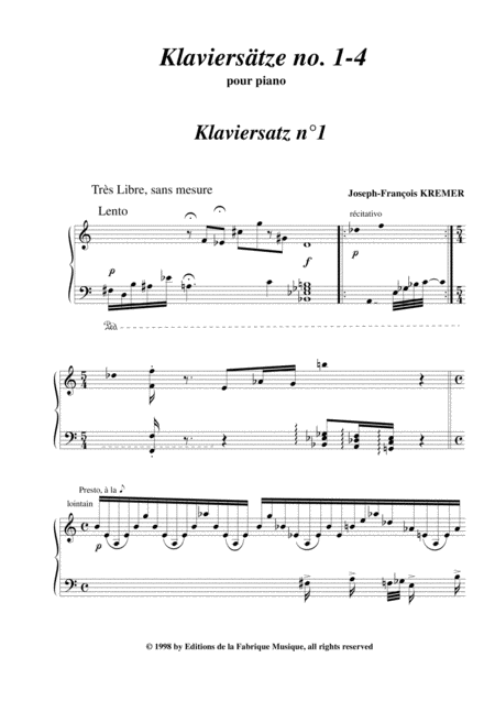 Joseph Franois Kremer Klaviersatzen No 1 4 Page 2