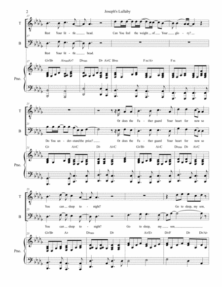 Josephs Lullaby For 2 Part Choir Tb Page 2