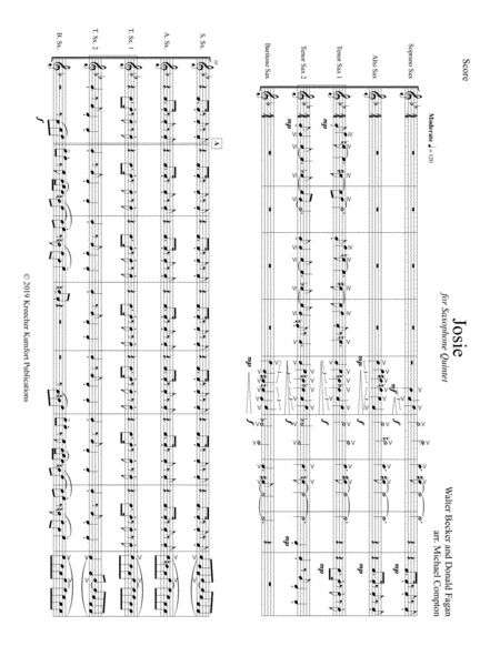 Josie By Steely Dan For Saxophone Quintet Sattb Page 2