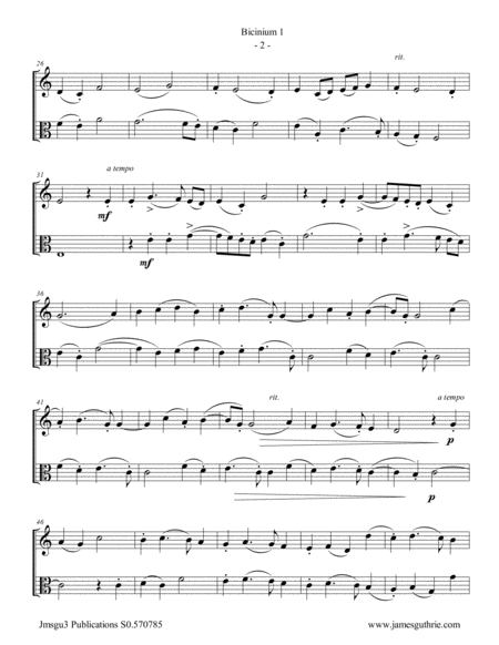 Josquin Bicinium 1 For Violin Viola Page 2