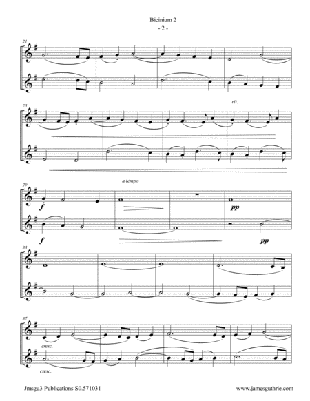 Josquin Bicinium 2 For French Horn Duo Page 2