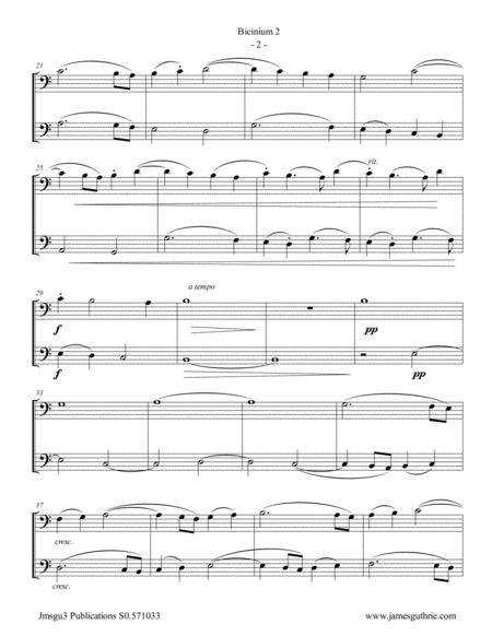 Josquin Bicinium 2 For Trombone Duo Page 2