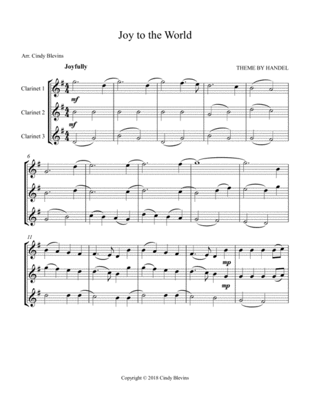 Joy To The World For Clarinet Trio Page 2