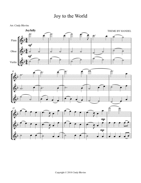 Joy To The World For Flute Oboe And Violin Page 2