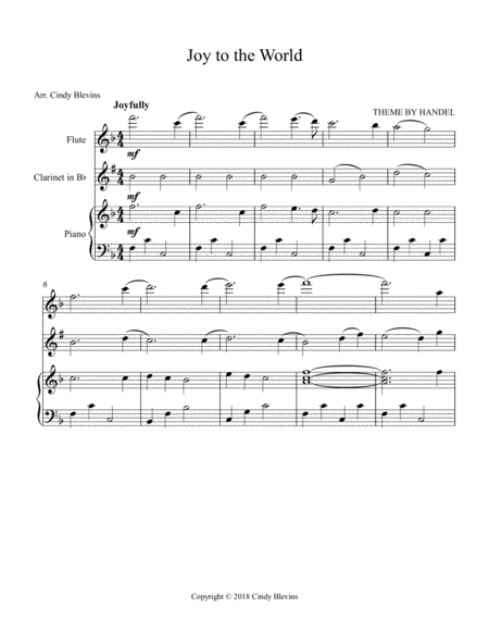 Joy To The World For Piano Flute And Clarinet Page 2