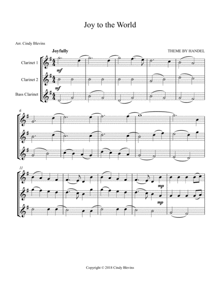 Joy To The World For Two Clarinets And Bass Clarinet Page 2