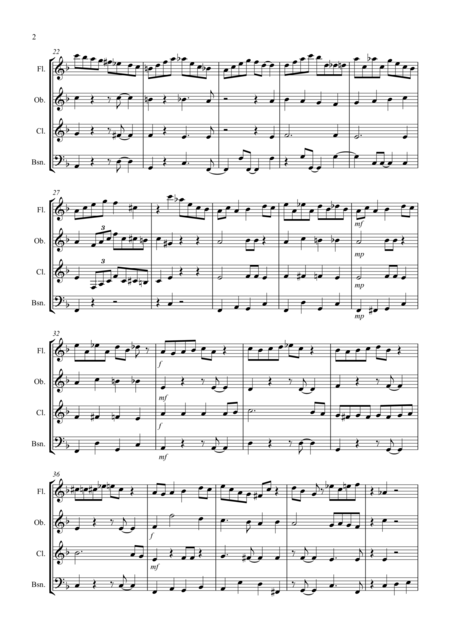 Joy To The World Jazzy Style For Wind Quartet Page 2