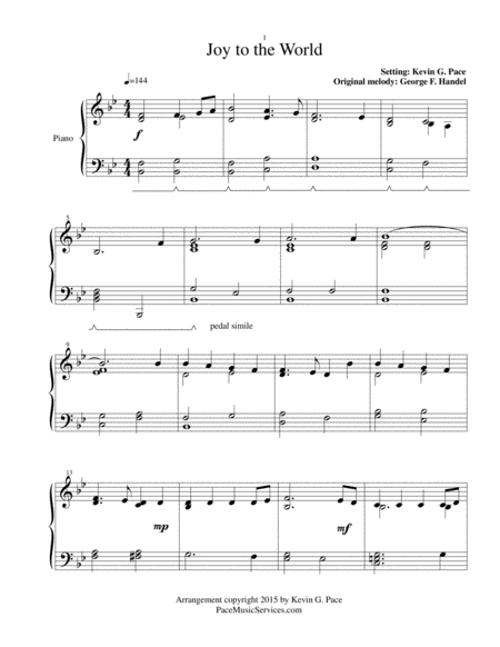 Joy To The World Moderate Level Piano Solo Page 2