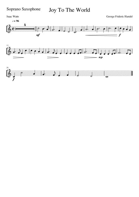 Joy To The World Soprano Saxophone Solo Page 2