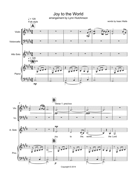Joy To The World Voice Piano Trio Page 2