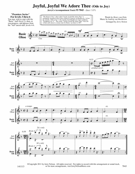 Joyful Joyful We Adore Thee Arrangements Level 3 6 For Oboe Written Acc Hymns Page 2