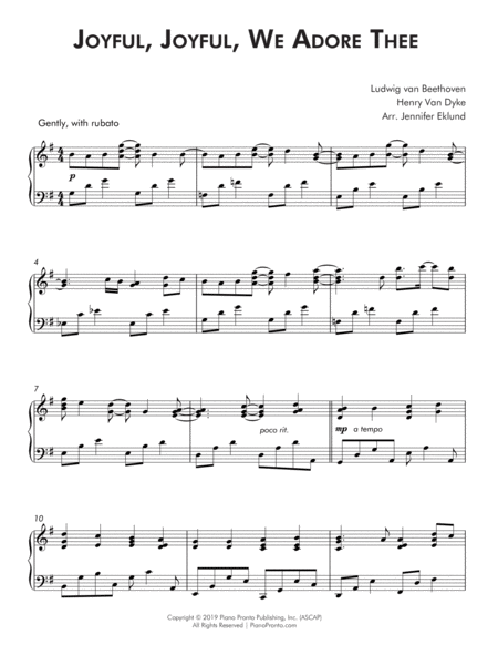 Joyful Joyful We Adore Thee Late Intermediate Piano Page 2