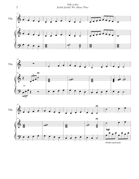 Joyful Joyful We Adore Thee Ode To Joy Piano Violin Page 2