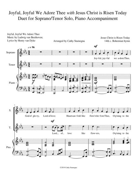 Joyful Joyful We Adore Thee With Jesus Christ Is Risen Today Duet For Soprano Tenor Solo Piano Page 2