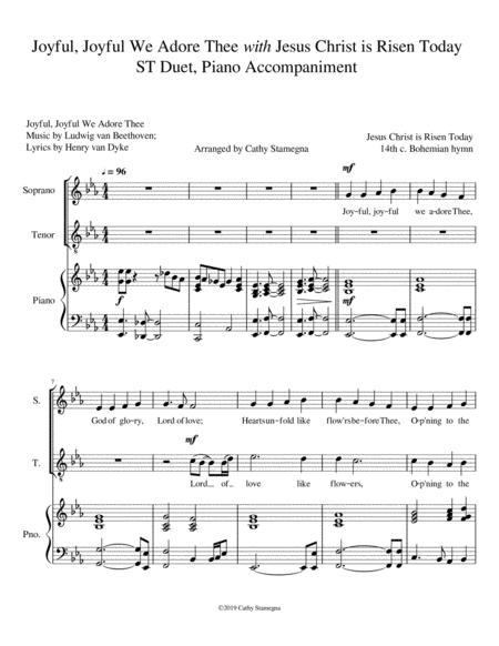 Joyful Joyful We Adore Thee With Jesus Christ Is Risen Today St Duet Piano Page 2