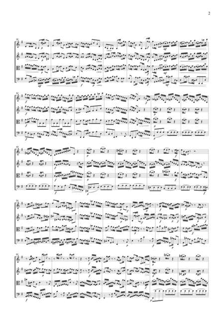 Js Bach Brandenburg Concerto No 3 All Mvts Bwv1048 For String Quartet Cb212 Page 2