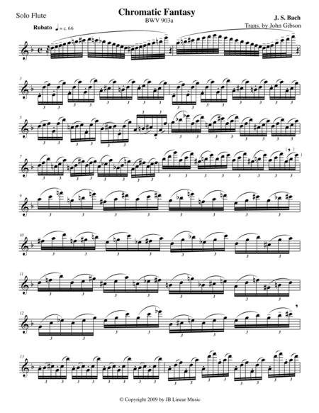 Js Bach Chromatic Fantasy Set For Solo Unaccompanied Flute Page 2