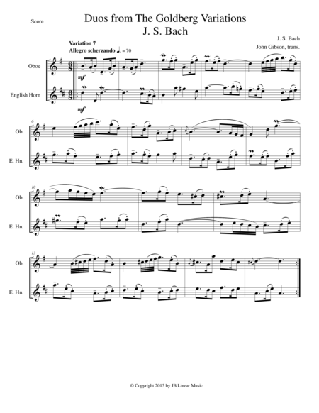 Js Bach Duos From The Goldberg Variations Set For Oboe And English Horn Page 2