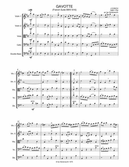 Js Bach Gavotte French Suite In G Bwv 816 For String Orchestra Page 2