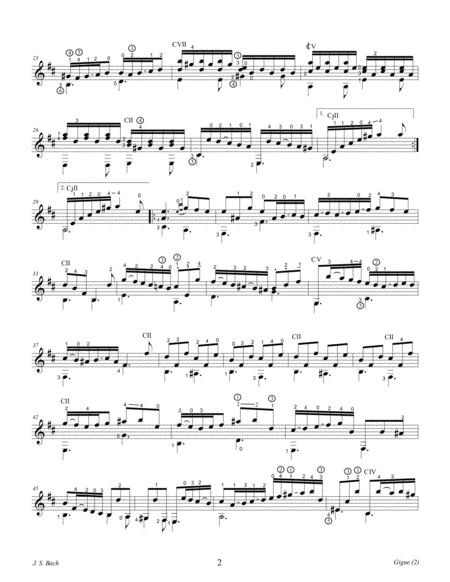 Js Bach Gigue Bwv 1012 6th Suite Cello Guitar Arr P J Gmez H Navarro Edition Page 2