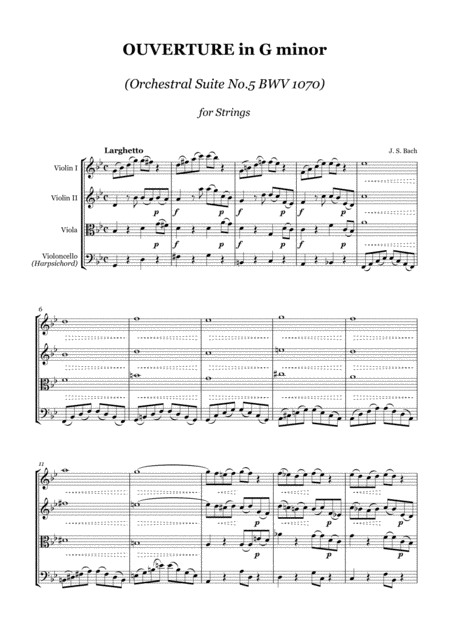 Js Bach Ouverture In G Minor Orchestral Suite No 5 Bwv 1070 For Strings Score And Parts Page 2