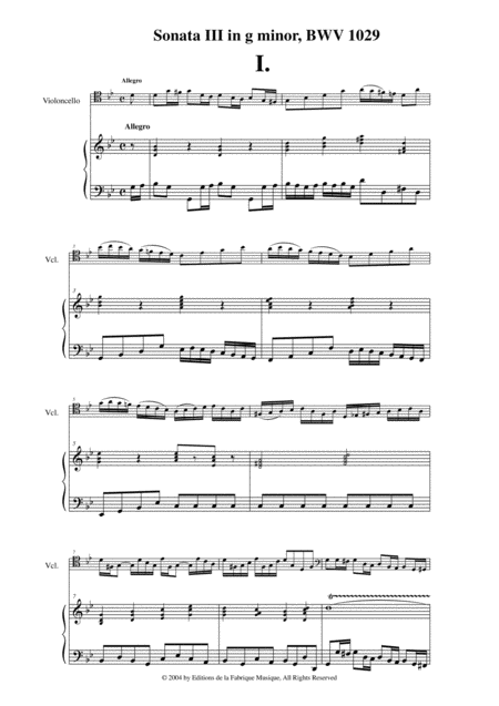 Js Bach Viola Da Gamba Sonata No 3 In G Minor Bwv 1029 For Violoncello And Piano Page 2