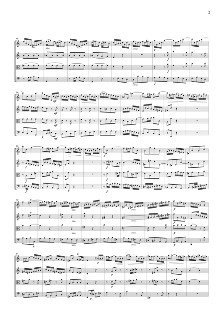 Js Bach Violin Concerto In A Bwv1041 For String Quartet Cb218 Page 2