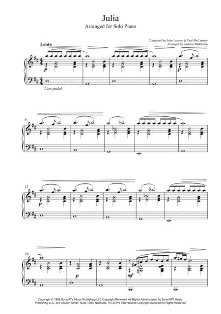 Julia Arranged For Solo Piano Page 2