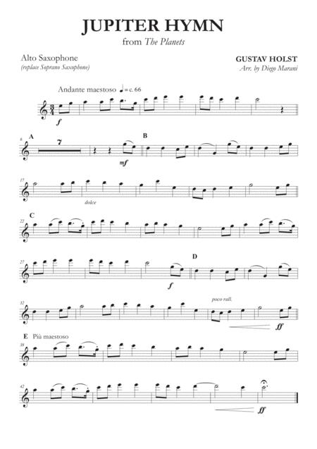 Jupiter Hymn From The Planets For Saxophone Quartet Page 2