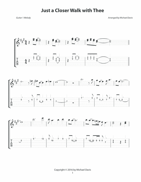 Just A Closer Walk With Thee Guitar Duet Page 2