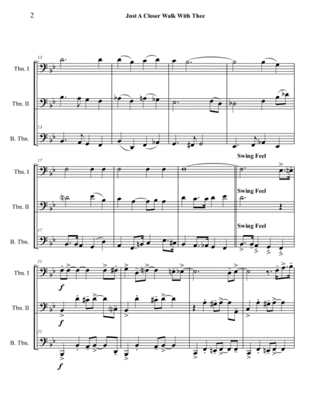 Just A Closer Walk With Thee Trombone Trio Jazz Funeral Style Page 2