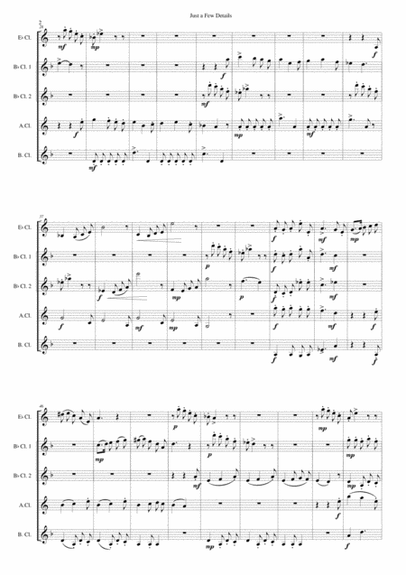 Just A Few Details For Clarinet Quintet E Flat 2 B Flats Alto And Bass Page 2