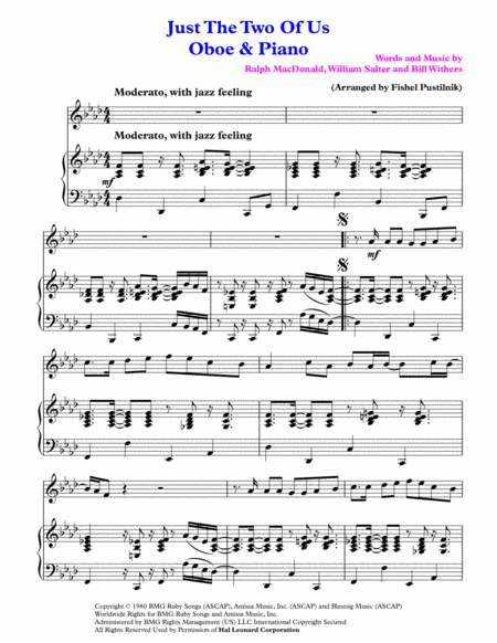 Just The Two Of Us For Oboe And Piano With Improvisation Page 2