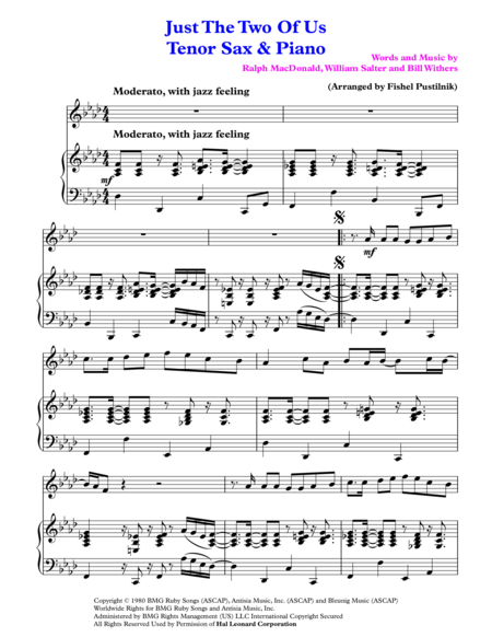 Just The Two Of Us For Tenor Sax And Piano Page 2