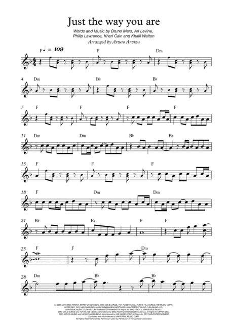 Just The Way You Are Chords And Melody Page 2