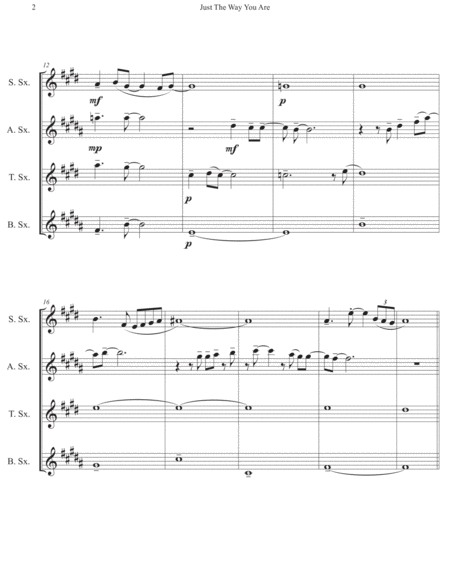 Just The Way You Are Sax Quartet Page 2