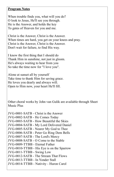 Jvg 0001 Satb Christ Is The Answer Page 2