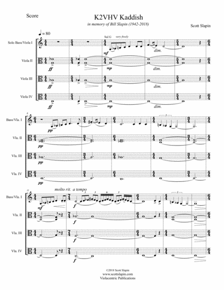 K2vhv Kaddish For Viola Quartet Or Bass And 3 Violas Page 2
