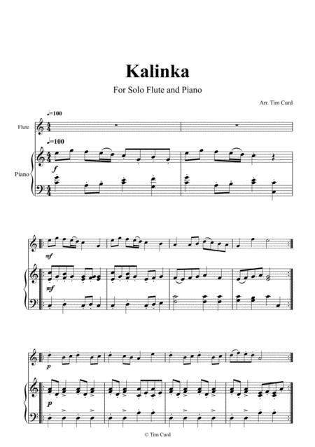 Kalinka For Solo Flute And Piano Page 2