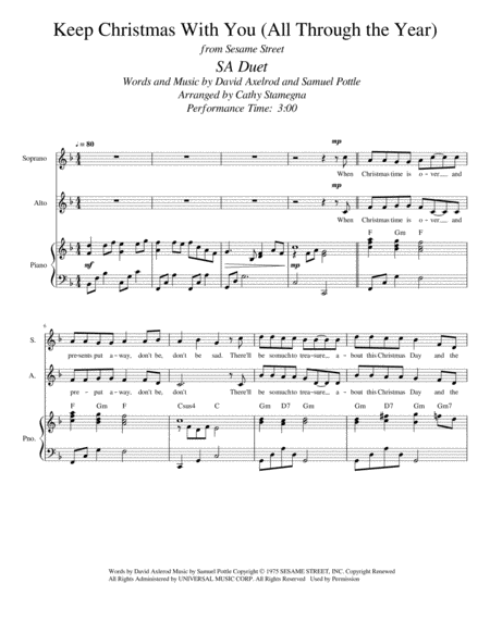 Keep Christmas With You All Through The Year Sa Duet Chords Piano Accompaniment Page 2