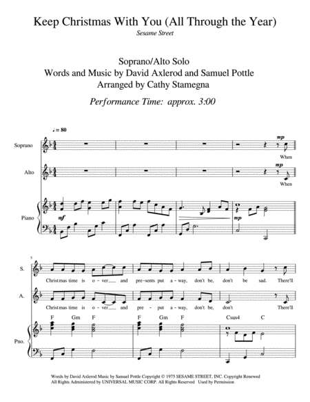 Keep Christmas With You All Through The Year Soprano Alto Solo Chords Piano Accompaniment Page 2