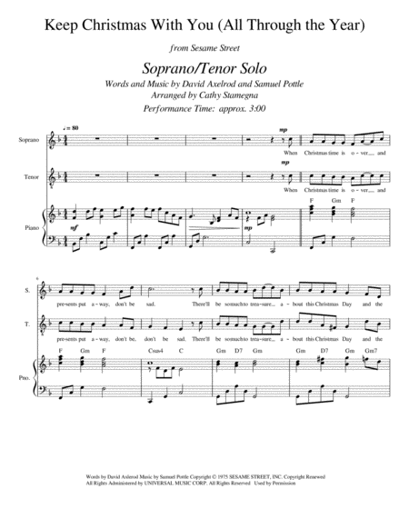 Keep Christmas With You All Through The Year Soprano Tenor Solo Chords Piano Accompaniment Page 2