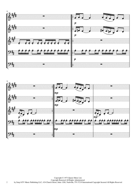 Keep Yourself Alive Queen Brass Quintet Page 2