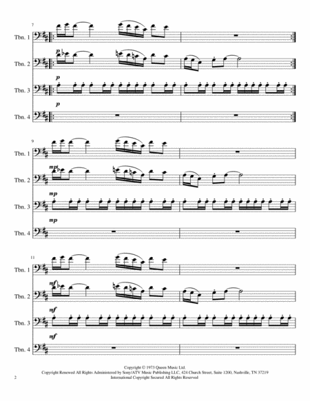 Keep Yourself Alive Queen Trombone Quartet Page 2