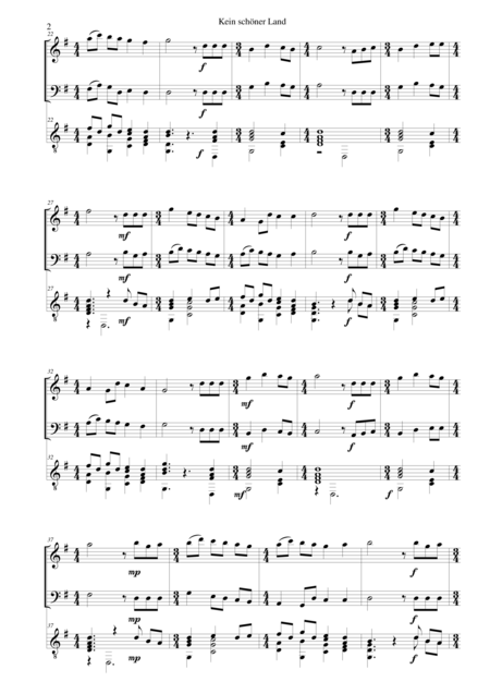 Kein Schner Land For Violin Cello And Guitar Page 2