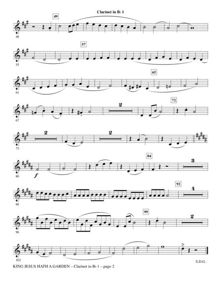 King Jesus Hath A Garden Arr John Leavitt Bb Clarinet 1 Page 2